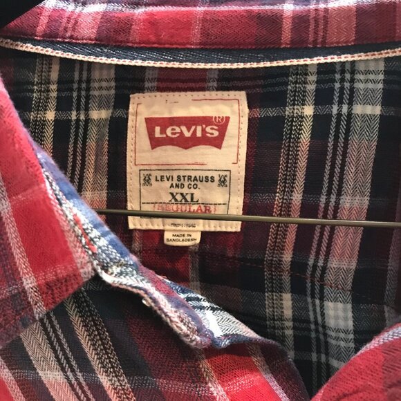 LEVIS MENS PEARL SNAP FLANNEL SHIRT SIZE XXL - Picture 9 of 9